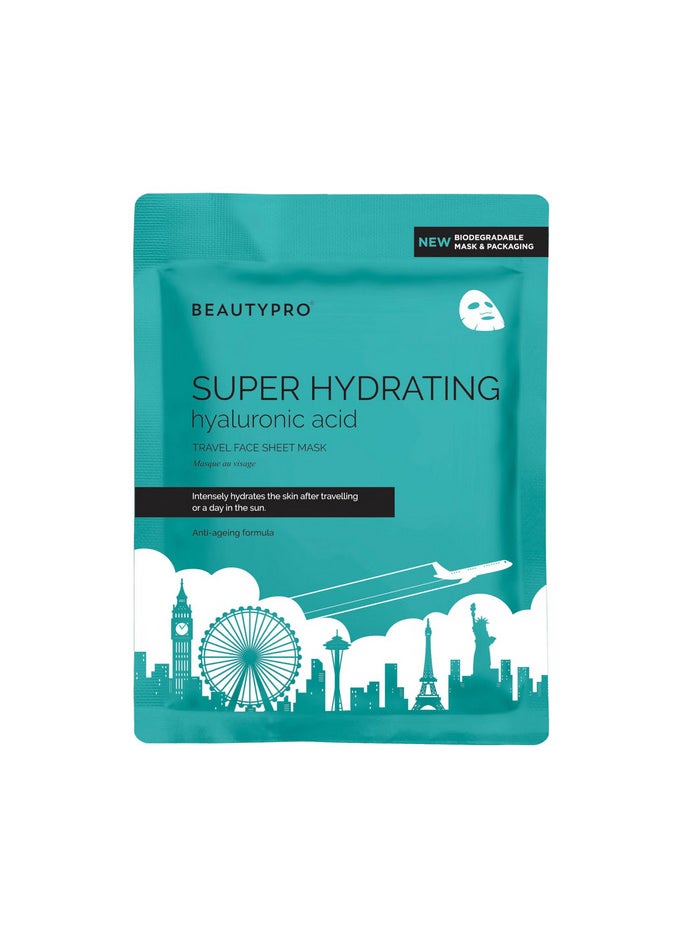 beautypro - BeautyPro Super Hydrating Hyaluronic Acid Travel Face Sheet Mask - Image 1