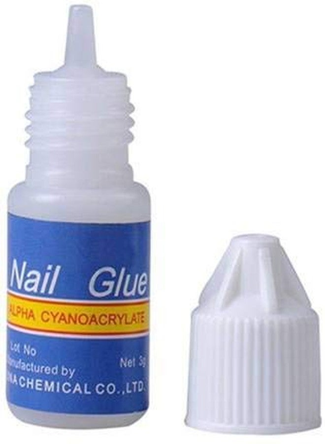 lele? Artificial Nails Set With Glue Acrylic fake/False Nails (Set Of 100 Pcs) with Artificial Nail Glue 3gm Reusable and 2 pkt of nailpolish remover wipes, - Image 2