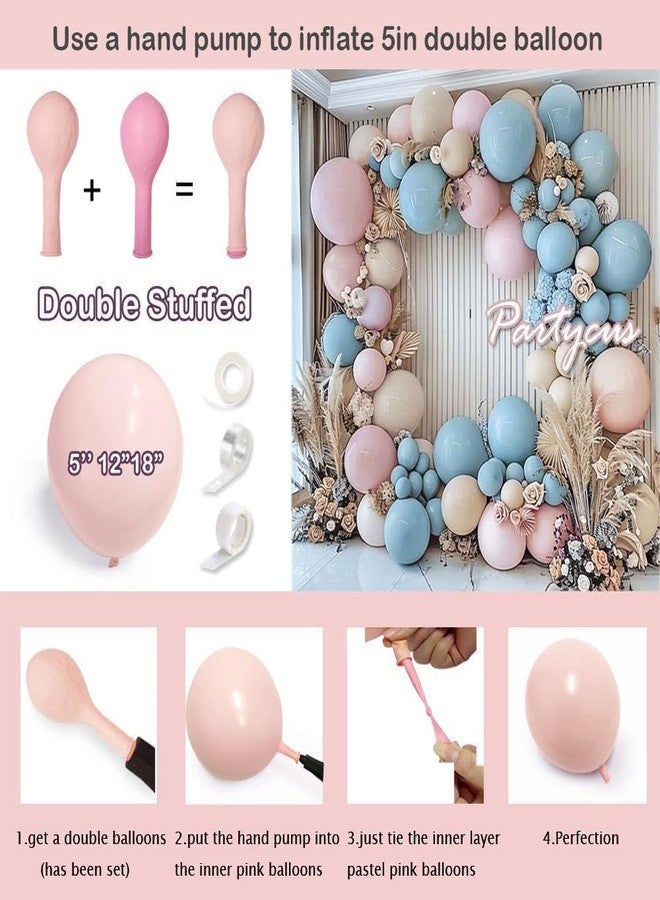 Partycus Double Stuffed Pink Balloon Garland Arch Kit Pastel Light Pink Balloons Different Sizes 18/12/5 Inch for Baby Shower Birthday Bridal Wedding Valentine Party - Image 4