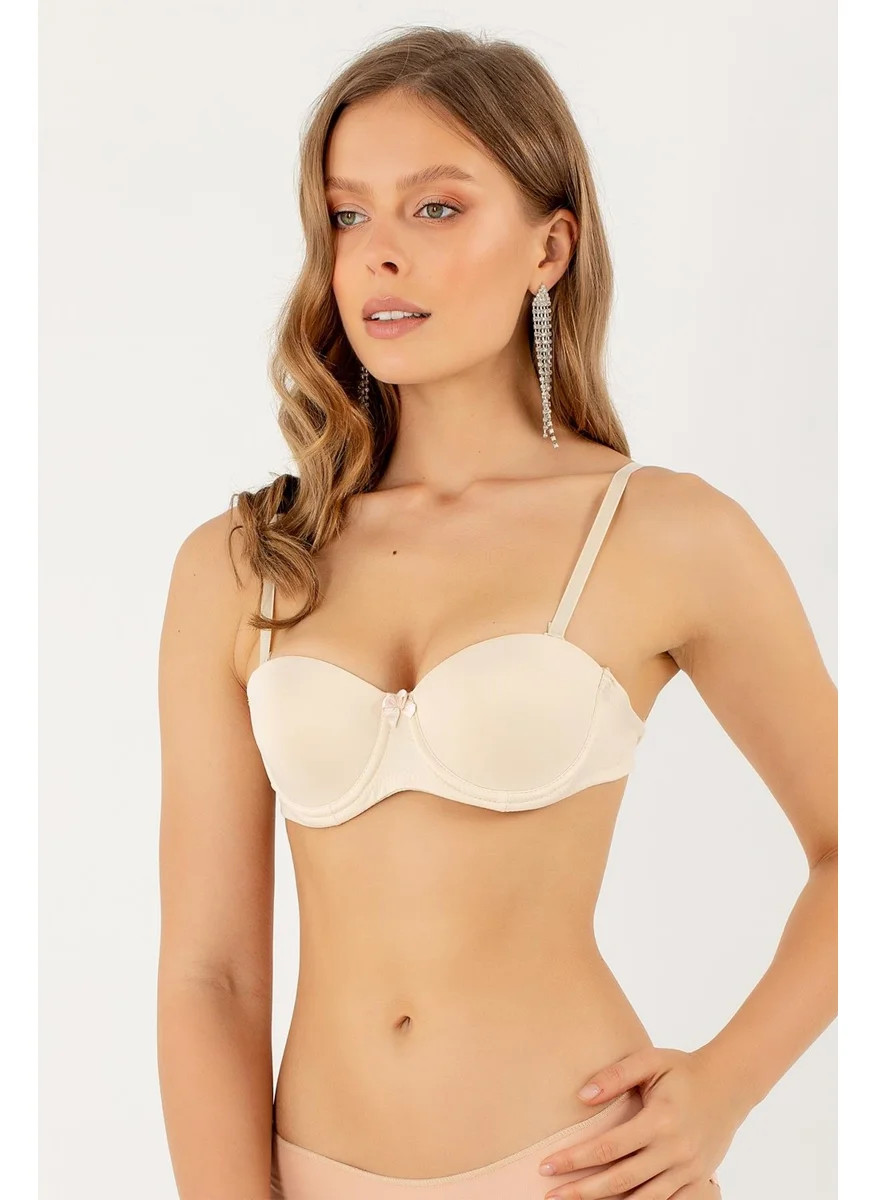 Miorre Unfilled Double Strap Strapless Low-Cut Bra