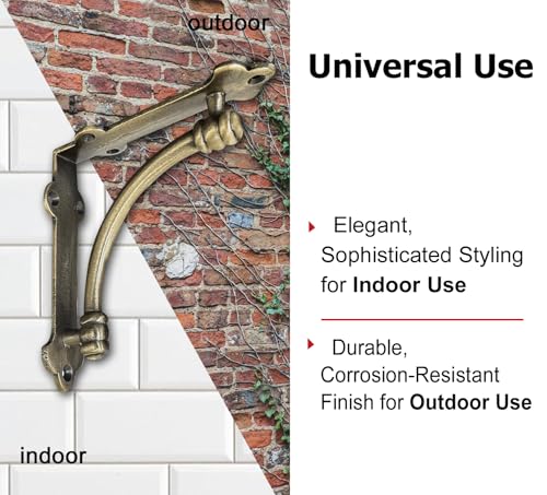 NACH Decorative Shelf Brackets, 4 Pack of 5.5 x 1.2 x 5.5 inch Gold Brackets - Cast Iron Shelf Brackets for Mounting - Half Round Style Decorative Brackets - Image 3