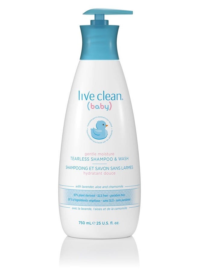 Live Clean Baby TEARLESS SHAMPOO & WASH Organic Eco Friendly 750 ml (25 fl oz) - Image 1