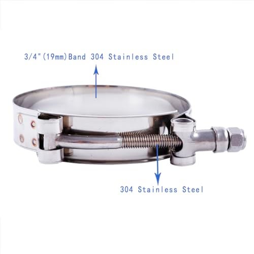 LUXERAD 2Pcs 4 Inch Stainless Steel TBolt Hose ClampsClamp Range 4145104114mm for Turbo Intake hose ClampsClamp Range 4145104114mm - Image 3