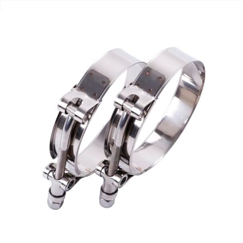 LUXERAD 2Pcs 4 Inch Stainless Steel TBolt Hose ClampsClamp Range 4145104114mm for Turbo Intake hose ClampsClamp Range 4145104114mm - Image 1
