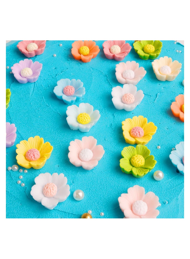 KASTWAVE Luminous Mini Resin Flowers, DIY Craft Scrapbooking Decor, Cabochons Resin Flatback Flower Beads Mixed Colors - Image 4