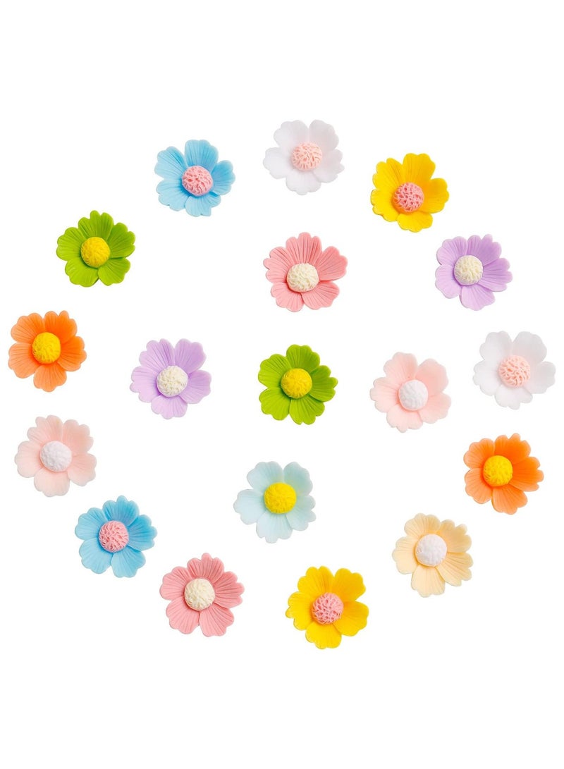 KASTWAVE Luminous Mini Resin Flowers, DIY Craft Scrapbooking Decor, Cabochons Resin Flatback Flower Beads Mixed Colors - Image 1