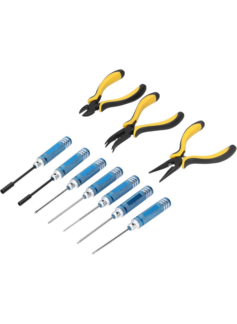 GGOOT High Speed Steel Repair Tool Set Hex Socket Pliers Screwdriver Household Hardware Tools for Model Airplanes  - Image 2