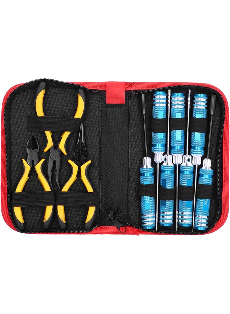 GGOOT High Speed Steel Repair Tool Set Hex Socket Pliers Screwdriver Household Hardware Tools for Model Airplanes  - Image 1