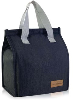 YIM-VIBEHAUS Lunch Bag, Insulated Lunch Bag for Women Men Kids, Reusable Insulated Lunch Bag, Leakproof Simple Bento Lunch Tote, Lunch Bag Insulated, for Office, Work, School, Picnic or Travel (Black)  - Image 1