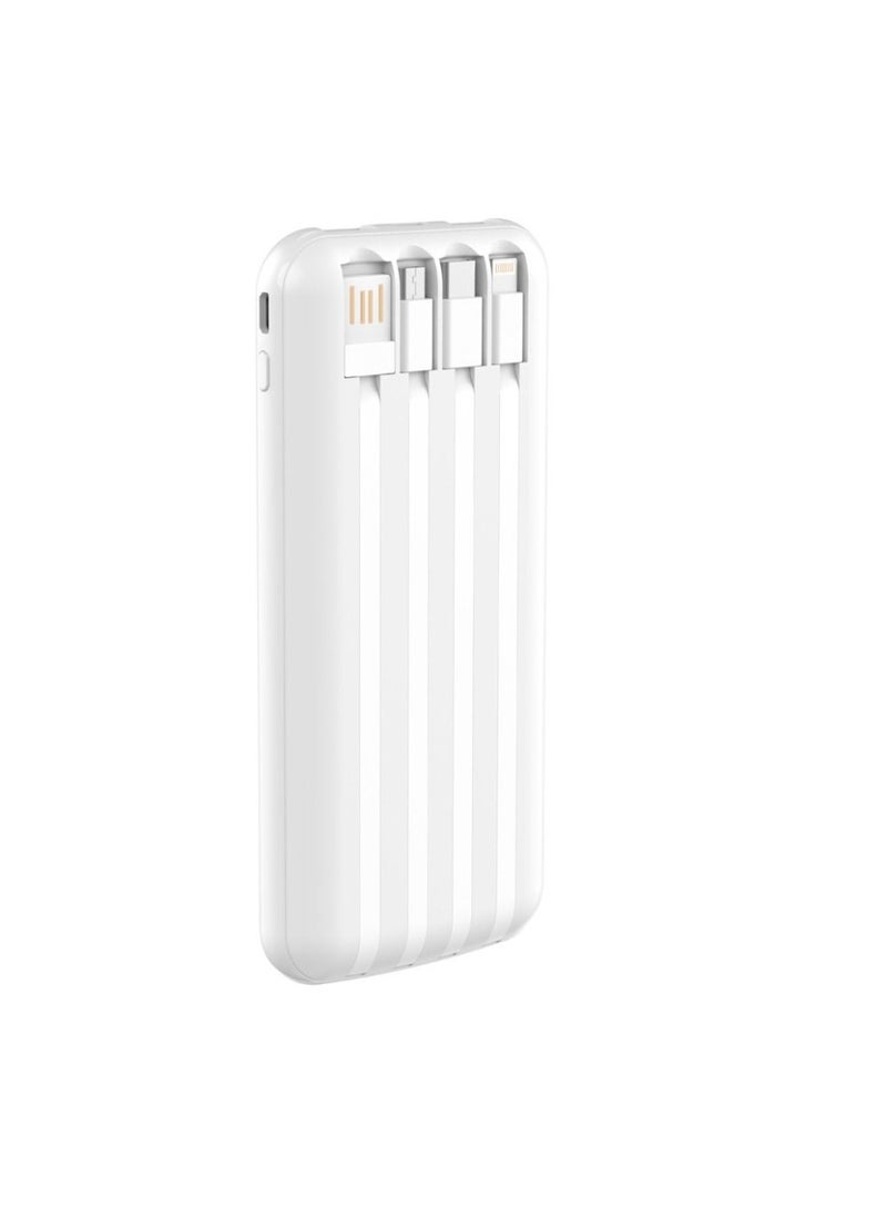 Devia Kintone series Power Bank with 4 cables 10000mAh - White - Image 2