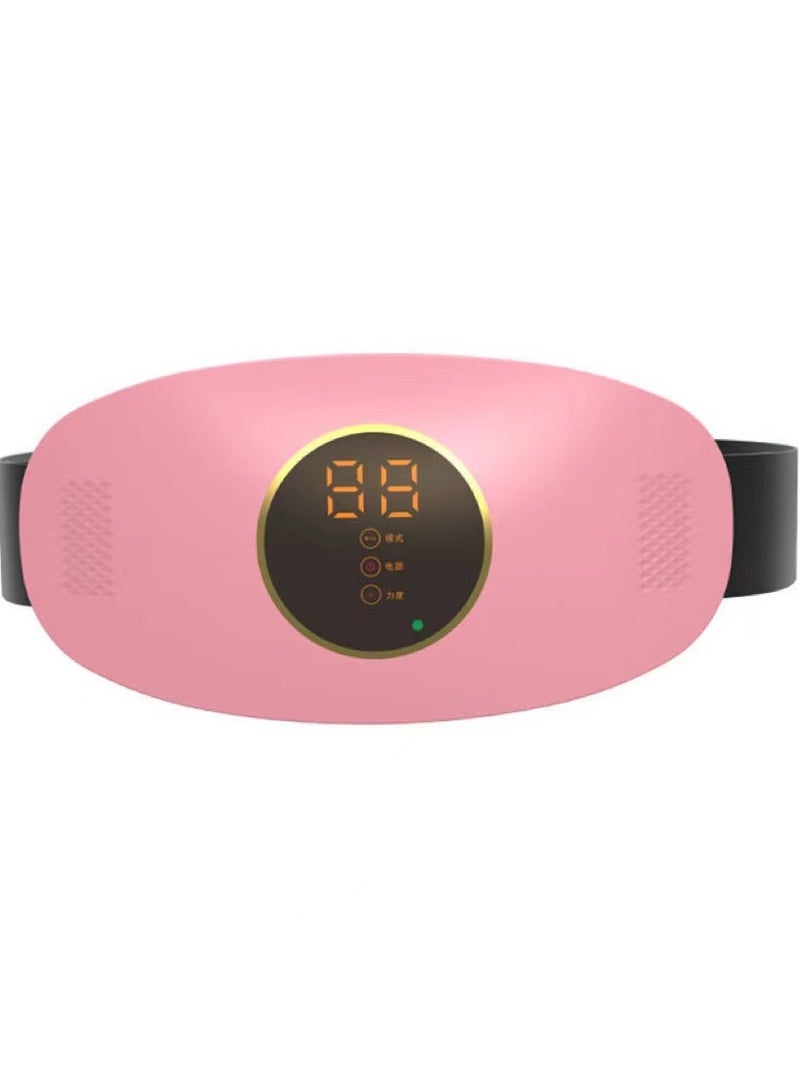 AROAQ Electric Slimming Belt, Digital Display Portable Cordless Menstrual Heating Pad, Fat Burning Vibrating Massage Belt, Abdominal Massager Machine For Women, Rechargeable model with hot compress (powder)  - Image 1