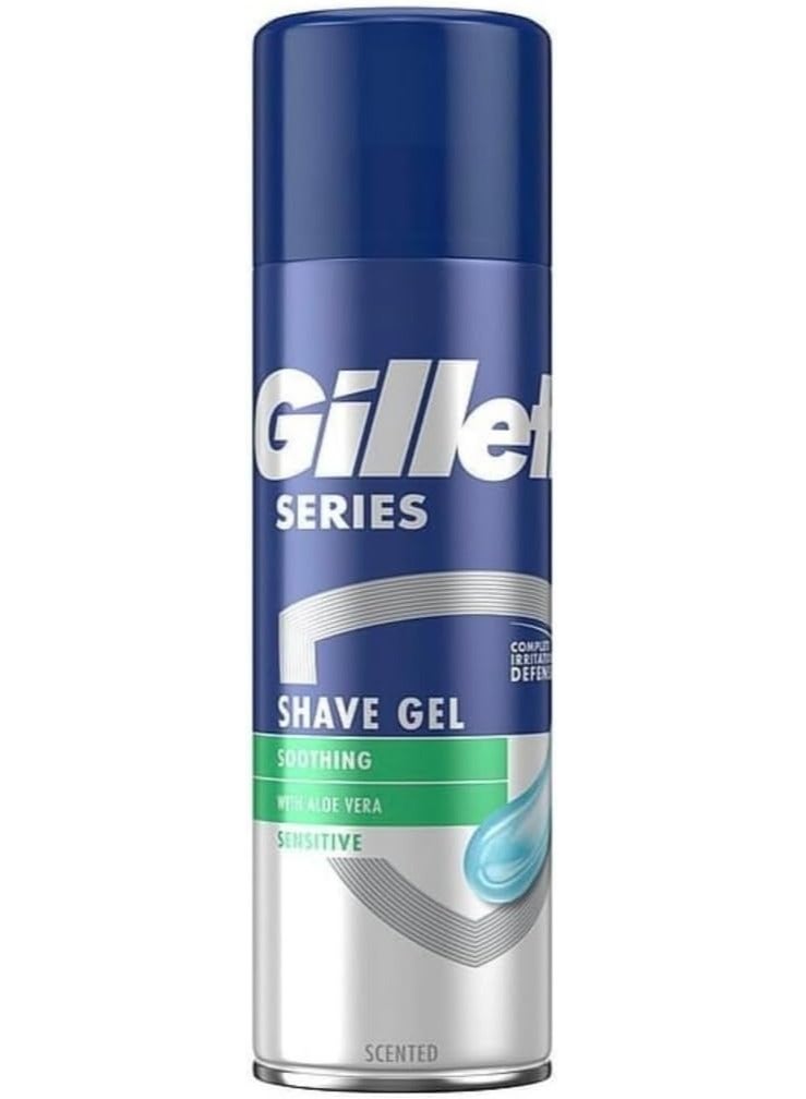 Gillette Men Shaving Gel  With Aloe for Sensitive Skin 200ml - Image 1