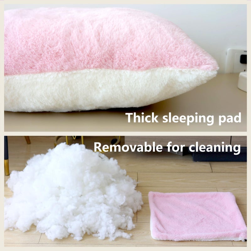 OMIVIER Cat Bed for Indoor Catsï¼ŒFoldable cat caveï¼ŒAnti-Slip & Water-Resistant Bottomï¼Œcat Houses for Indoor Cats or Small Dogs, Kitten Tent, Rabbit Bedï¼Œ2 in 1 pet Bed (Pink) - Image 5