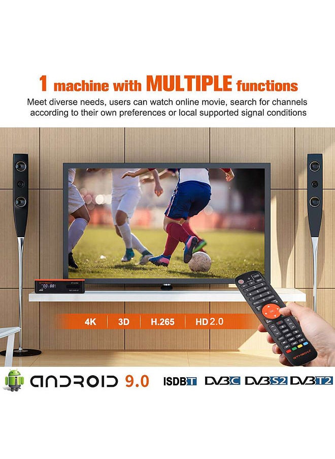 Gtmedia - GTMEDIA GT COMBO جهاز استقبال صندوق التلفزيون الذكي أندرويد 9.0 2 جيجابايت + 16 جيجابايت 4K مشغل الوسائط جهاز استقبال بث الفيديو الرقمي يدعم 2.4G/5G واي فاي ثنائي النطاق - Image 1