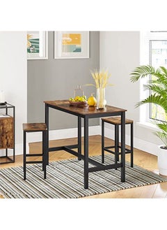 VASAGLE VASAGLE LBC65X Vintage Style Rustic Brown Bar Stools - Set of 2  - Image 3