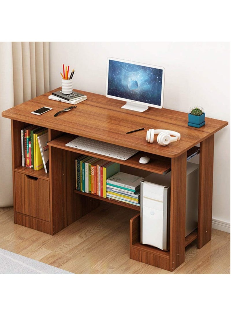 DubaiGallery Desktop Computer Desk with Storage Rack,Simple Durable Office Desk Versatile Compact Laptop Table for Home Bedroom Office  - Image 3