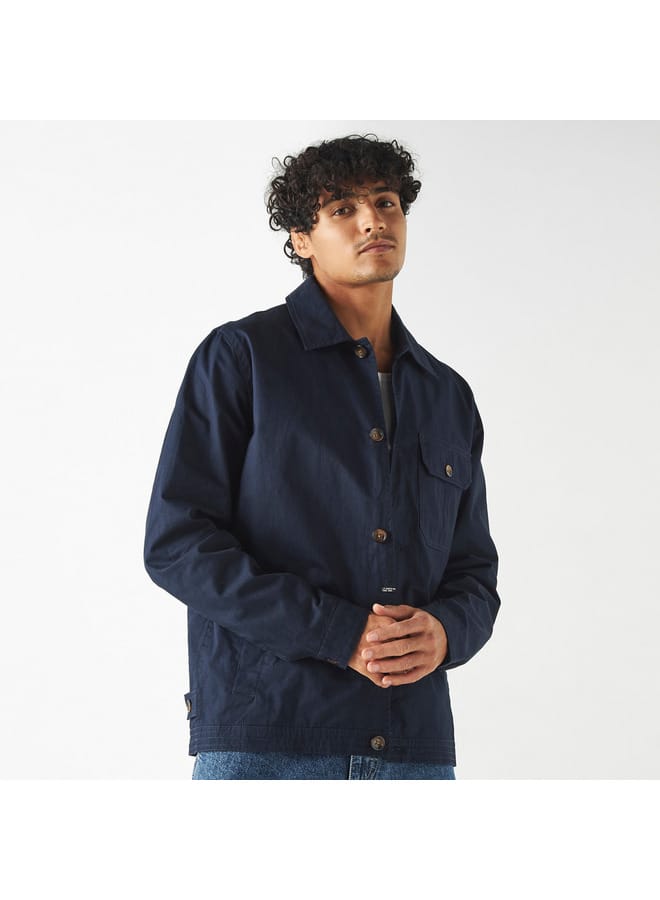 Lee Cooper Lee Cooper Ribbed Shacket with Long Sleeves and Pockets  - Image 1