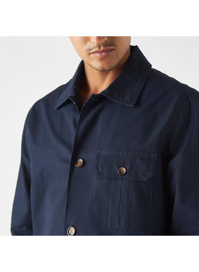 Lee Cooper Lee Cooper Ribbed Shacket with Long Sleeves and Pockets  - Image 4