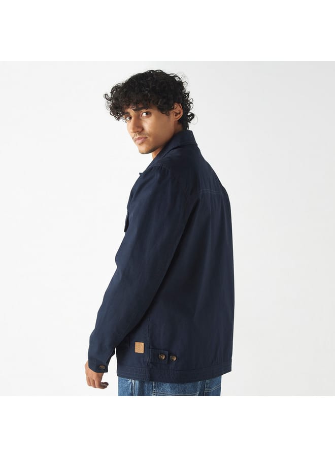Lee Cooper Lee Cooper Ribbed Shacket with Long Sleeves and Pockets  - Image 3