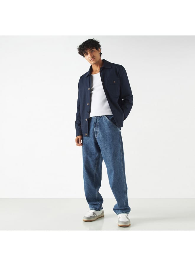 Lee Cooper Lee Cooper Ribbed Shacket with Long Sleeves and Pockets  - Image 2
