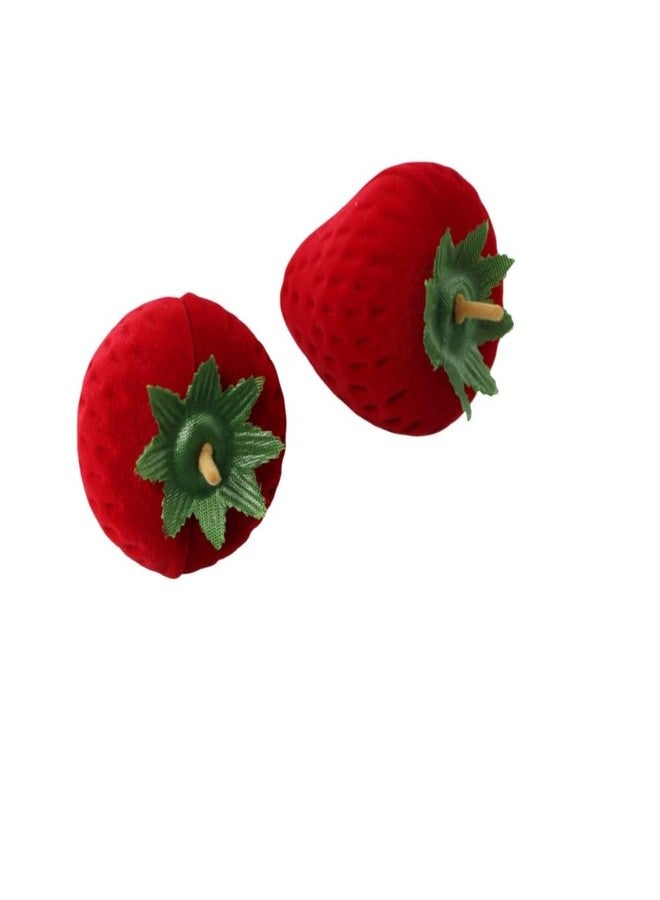 Pokinge 2Pcs Strawberry Ring Box Cute Jewelry Storage Case Red Strawberry Shaped Earring Storage Box Ideal for Birthdays, Anniversaries - Image 1