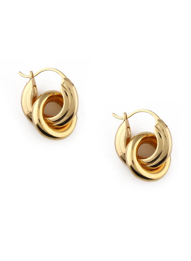 ORELIA LONDON أقراط دائرية معدنية متشابكة  - Image 1