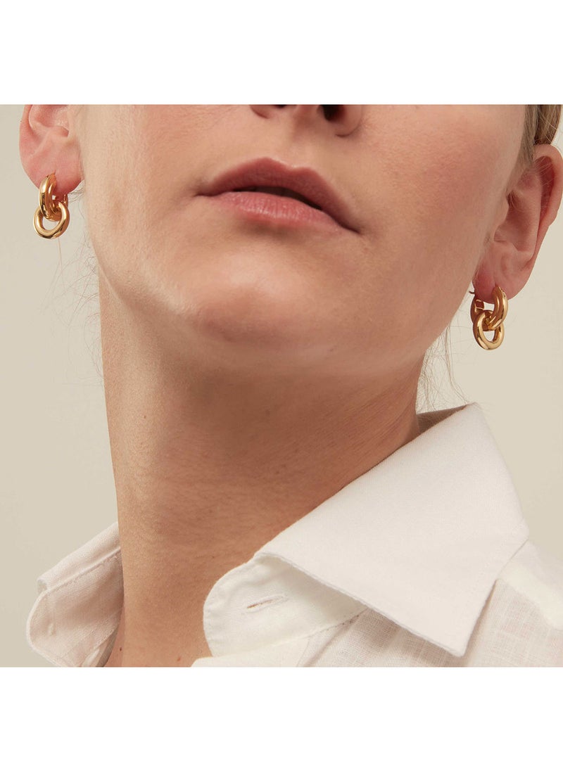 ORELIA LONDON أقراط دائرية معدنية متشابكة  - Image 4