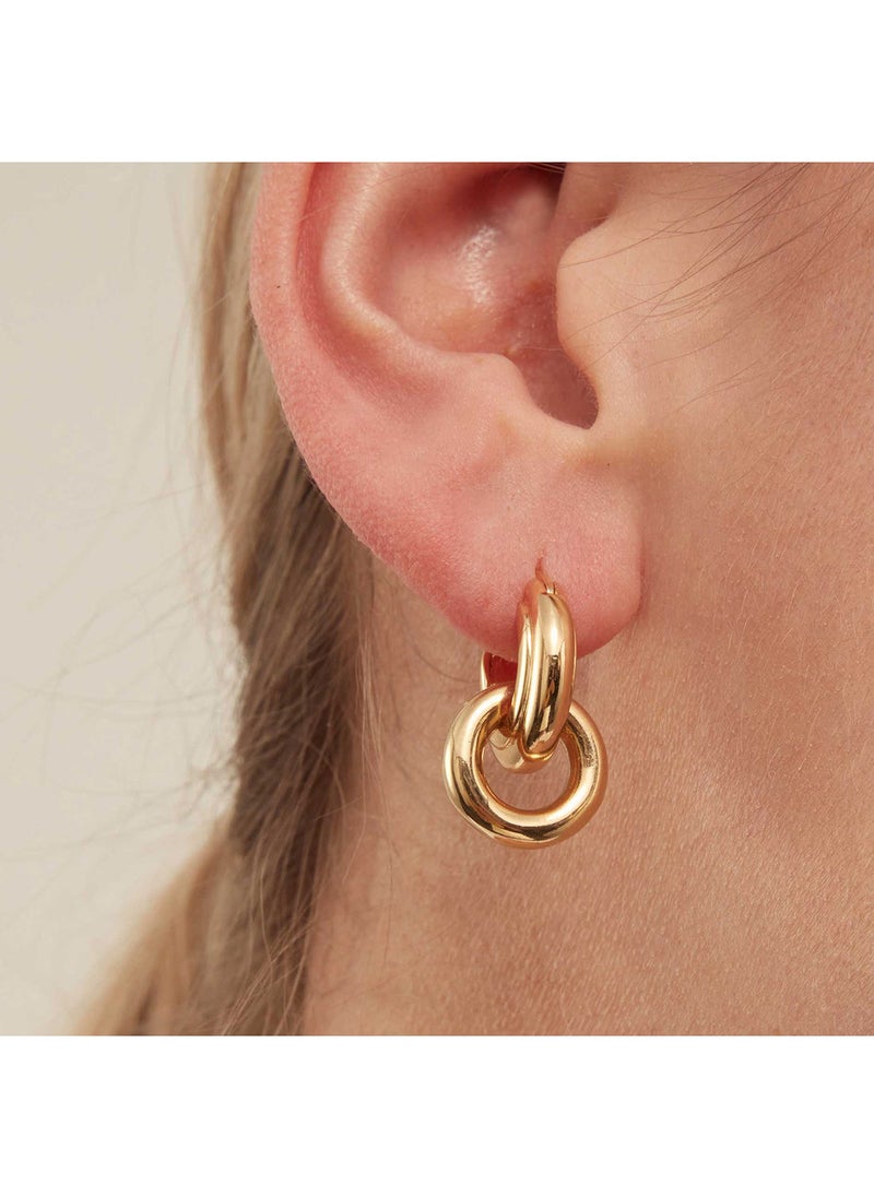 ORELIA LONDON أقراط دائرية معدنية متشابكة  - Image 3