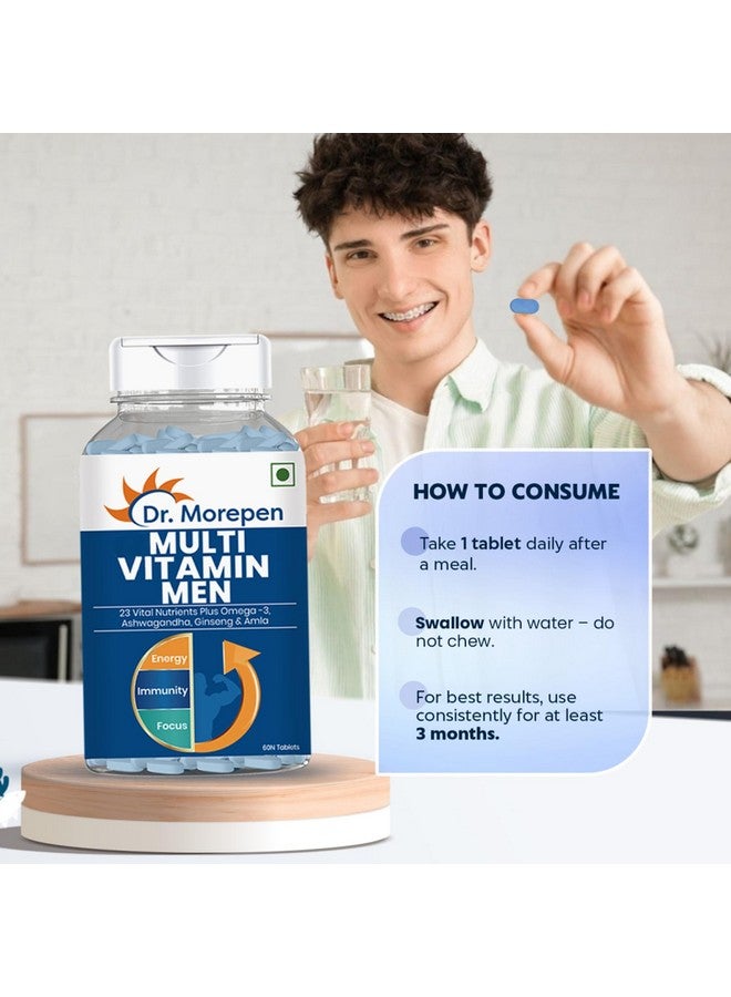 Dr. Morepen د. موريبين متعدد الفيتامينات للرجال | معزز للطاقة والمناعة | عبوة 60 قرص من 2 - Image 3