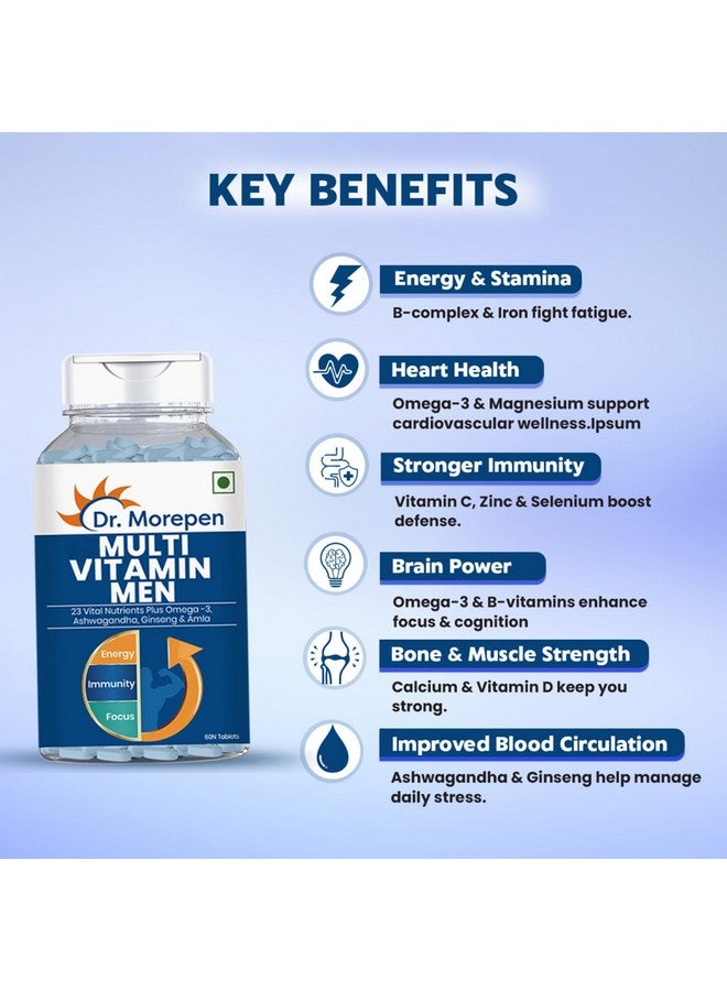Dr. Morepen د. موريبين متعدد الفيتامينات للرجال | معزز للطاقة والمناعة | عبوة 60 قرص من 2 - Image 5