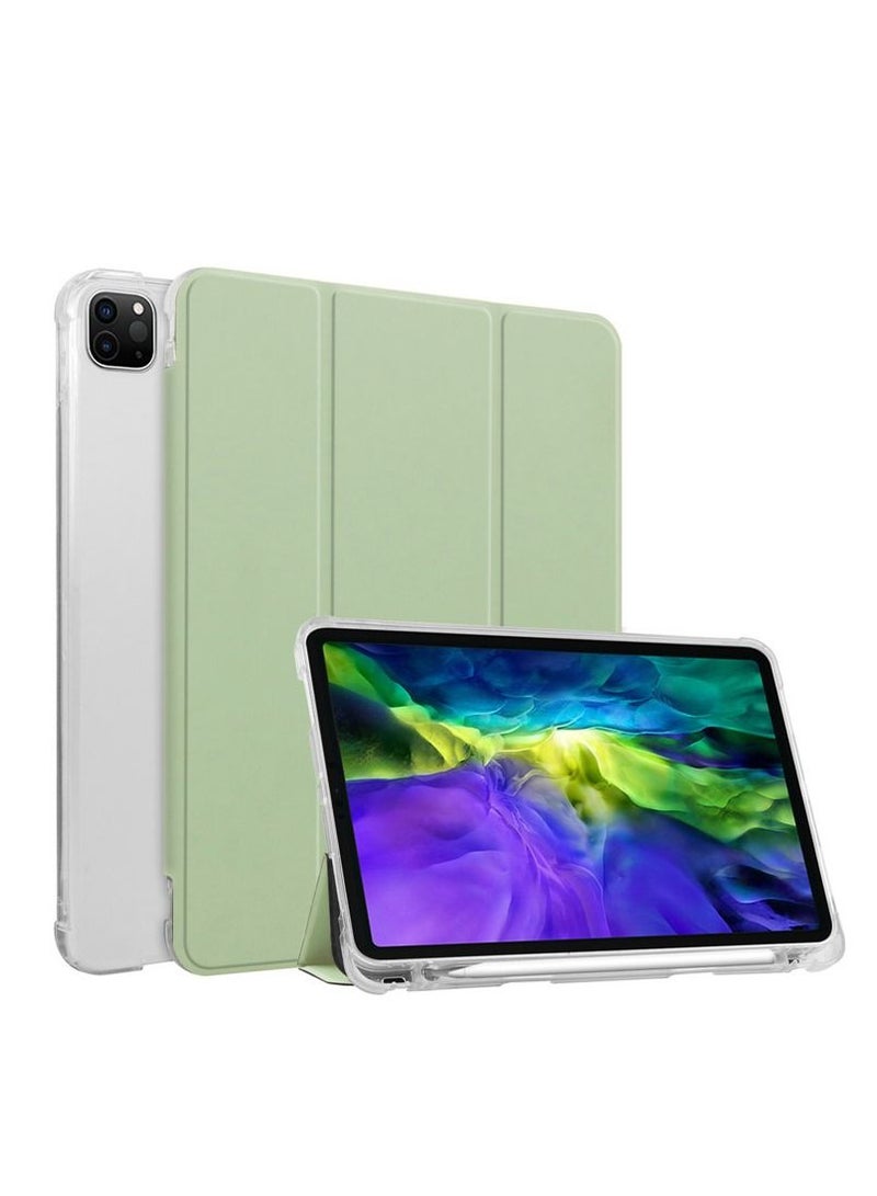 Loquat Green iPad case with pen slot 
