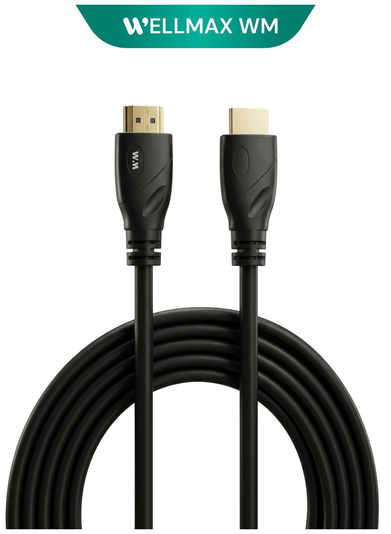 WELLMAX WM HDMI Cable 3 Meter High Speed 4K Ultra HD Video Cable HDMI to HDMI for TV Laptop Monitor Gaming Console Projector Long Durable WELLMAX HDMI98 - Image 1