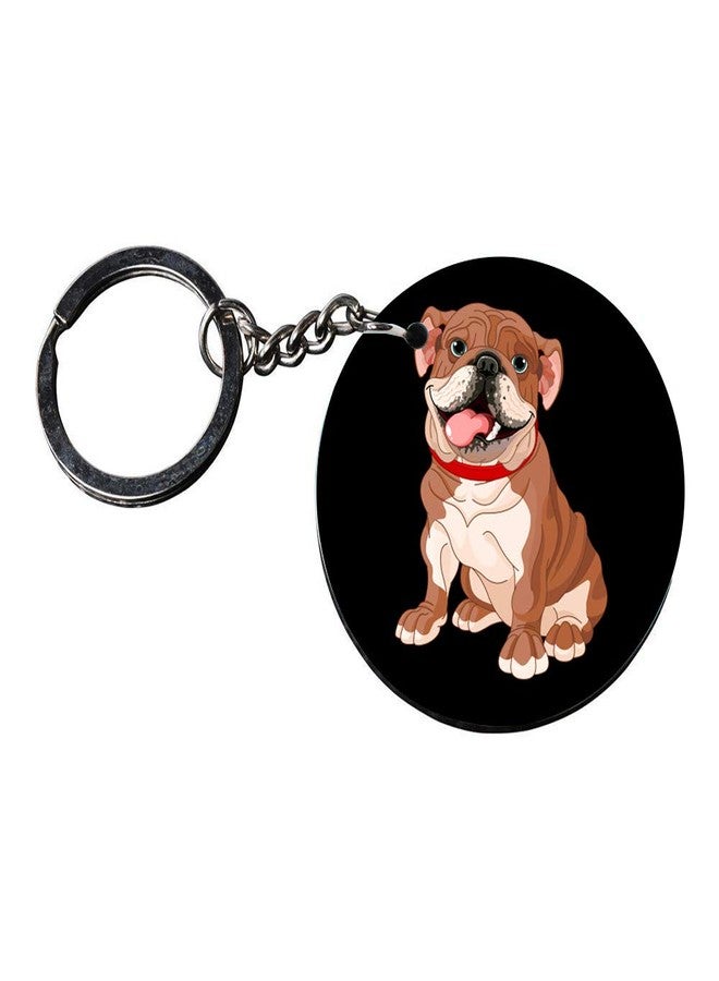 Anuman007 | dog tag keychain | keychain for mobile cover for girls Printed Wooden Keychains | Circle Shape Set of 2 keyrings 2x2 inch - Image 3