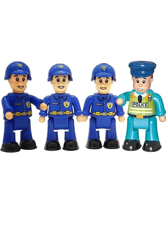 FUNERICA Police Officer Toy Figures- 4 Detailed Policeman & Police Chief - Imaginative Play Action Figures for Toddlers & Kids Roleplay - Little People Figurines - Mini Community Helpers - Image 1