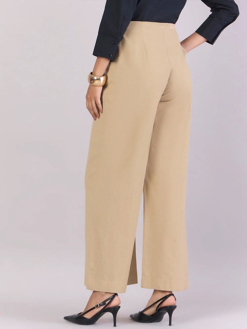 Powersutra Loose Fit Trousers for Women in Cream - Image 5