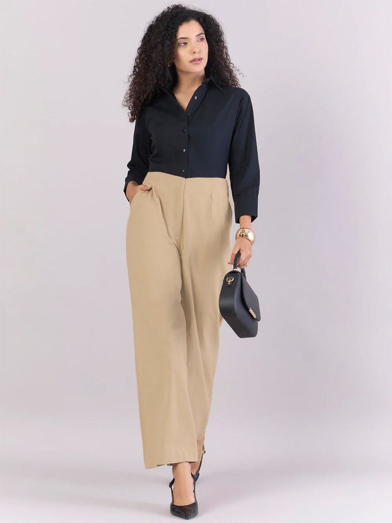 Powersutra Loose Fit Trousers for Women in Cream - Image 1