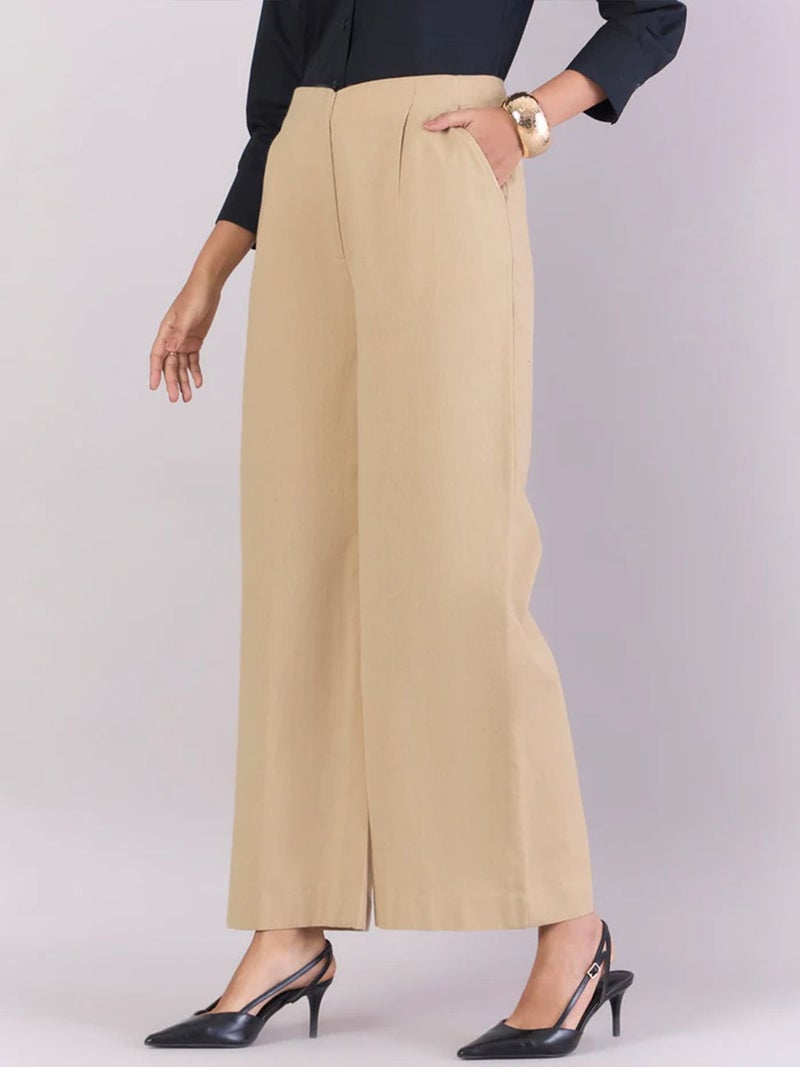Powersutra Loose Fit Trousers for Women in Cream - Image 3