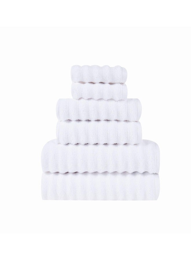 TRULY SOFT Zero Twist White Cotton 6-Piece 6 Piece Set Towel, Solid Color Themed, for Men and Women, Oeko-TEX Certified Confidence - Image 1