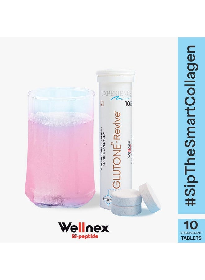 GLUTONE Glutone-Revive Effervescent Collagen Tablets - 2500 mg Wellnex Di-Peptide Marine Collagen|Supports Skin Hydration, Elasticity, Smooth Texture | For Men & Women | 20 Blueberry Flavour Tablets - Image 2