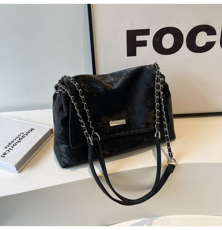 Large Capacity Bag For Women 2024 Spring And Fashion Niche Women'S Bag Textured Chain Shoulder Bag Crossbody Tote Bag