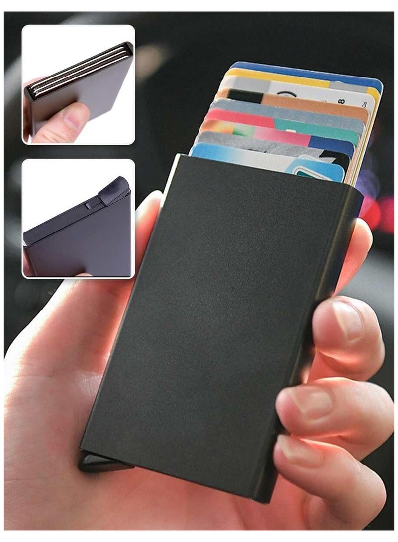 Credit Card Holder Wallet With Rfid Protection, One Click 8 Cards Slide Out Multicolour - Image 3