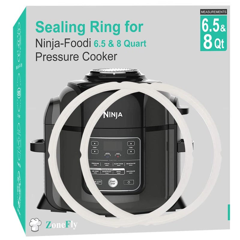 ZoneFly Original Ninja Foodi Sealing Ring Silicone Gasket for Ninja Foodi FD401FD302OS401OS301OP401OP302 Pressure Cooker 65 Qt and 8 Quart Replacement Gasket Air Fryer Parts  2 Pack 