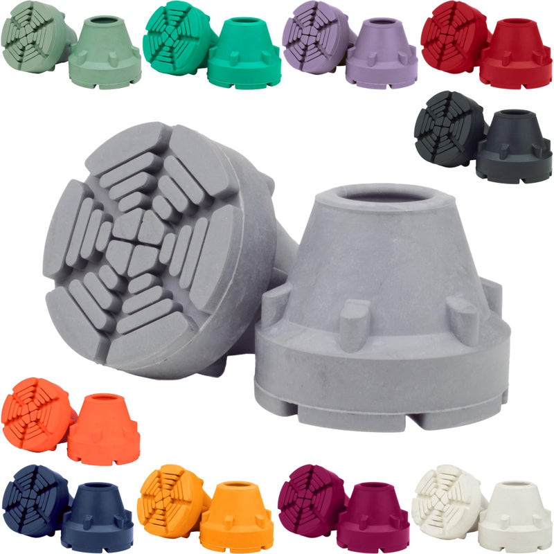 SureTip GRAY Crutch Tips Cane Tip Pair of 2 1 Size Fits All 34 78 Inch Extreme Grip Heavy Duty Crutches Shafts Longest Lasting High Performance Rubber NonSlip Grey - Image 3
