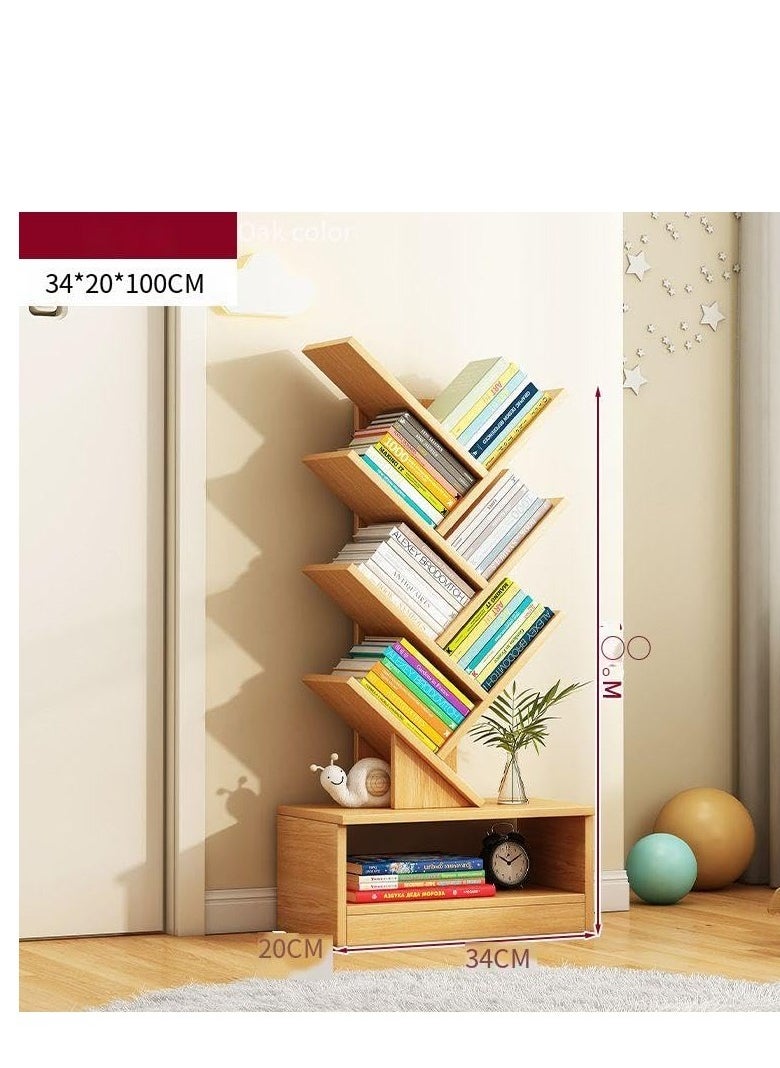 PENG GENERAL Tree Bookshelf 7-Tier Shelf, Wood Storage Rack for CDs/Movies/Books, Anti-Fall Utility Organizer Shelves Brown  - Image 5