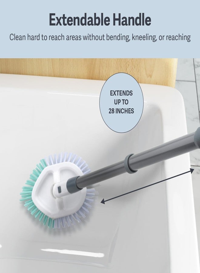 Casabella Tub & Tile Brush - Bathroom Cleaning Brush, Extendable Handle, All-Around Dual Bristles, Bristled Head, Non-Slip Grip - Image 5