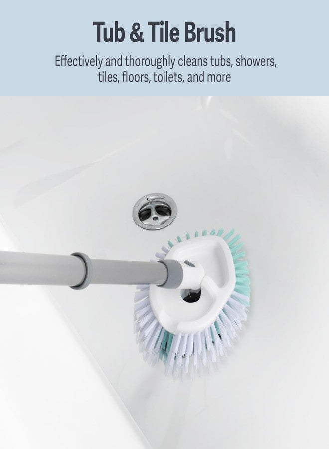 Casabella Tub & Tile Brush - Bathroom Cleaning Brush, Extendable Handle, All-Around Dual Bristles, Bristled Head, Non-Slip Grip - Image 2