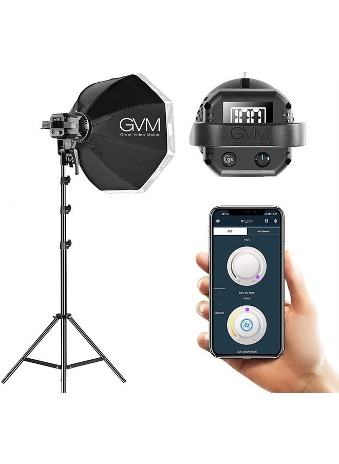 GVM Great Video Maker GVM 80W Softbox Lighting Kit with APP Control, Professional Studio Photography Lighting with Digital Display, LED Video Light Color Temperature 5600K and CRI 97+ for Portrait Product Fashion Shoot  - Image 5
