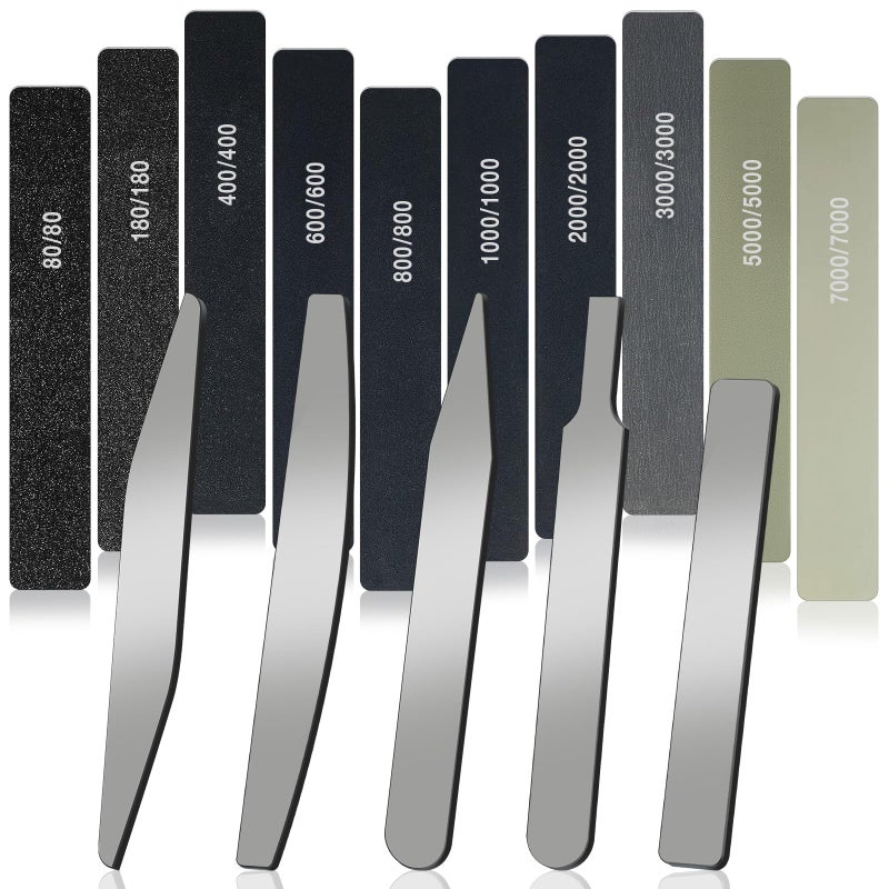 Honoson 25 Pack Hobby Model Polishing Hand Files Tool Set 5 Pcs Glass Polishing Files and 20 Pcs Sanding Sticks Metal and Wood Sanding Tool for Model CraftLow Grits RatingClassic Style - Image 2