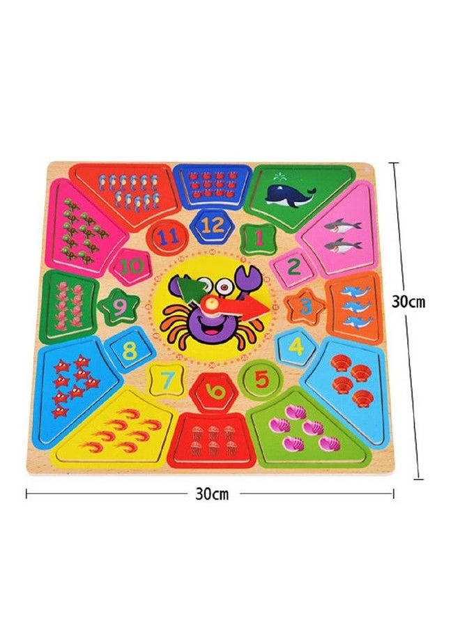 FunBlast Wooden Puzzle Clock Learning Toys For Kids Educational Learning Toys For Kids Toddlersmulti Color  - Image 4