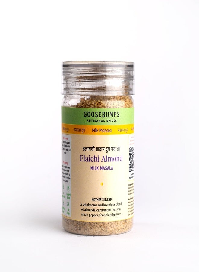 Goosebumps Elaichi Almond Milk Masala | Elaichi Badam Homemade Doodh Masala | Preservative Free | 100% Natural Ingredients | Artisanal & Authentic | Vegan Spice | 90 GMS - Image 1